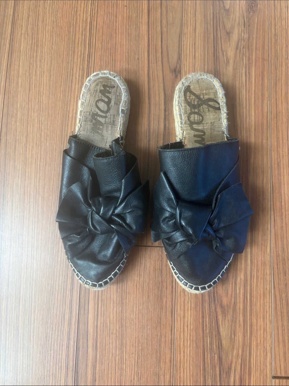 Sam Edelman Black Knot Espadrille Slide Sandals